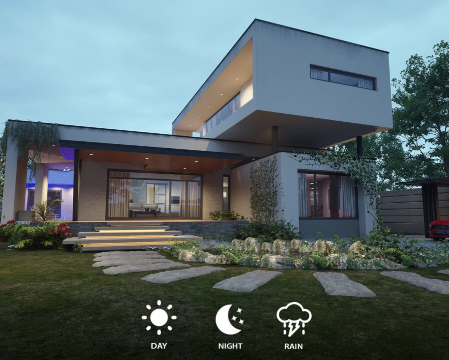 Real-Time Interactive Walkthrough of a Modern House in Unreal Engine 5.3
